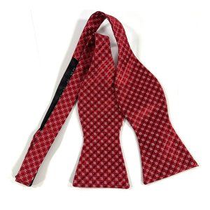 Donald J Trump Signature Collection 100% Silk Bow Tie Red Geometric Print